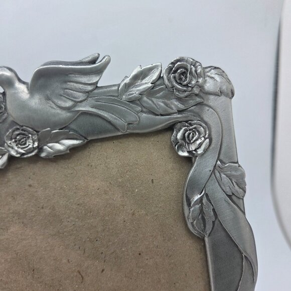 Vintage Seagull Pewter Wedding Doves Floral Design Photo Frame 5x7 - Picture 4 of 15